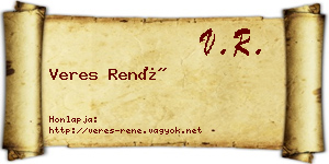 Veres René névjegykártya